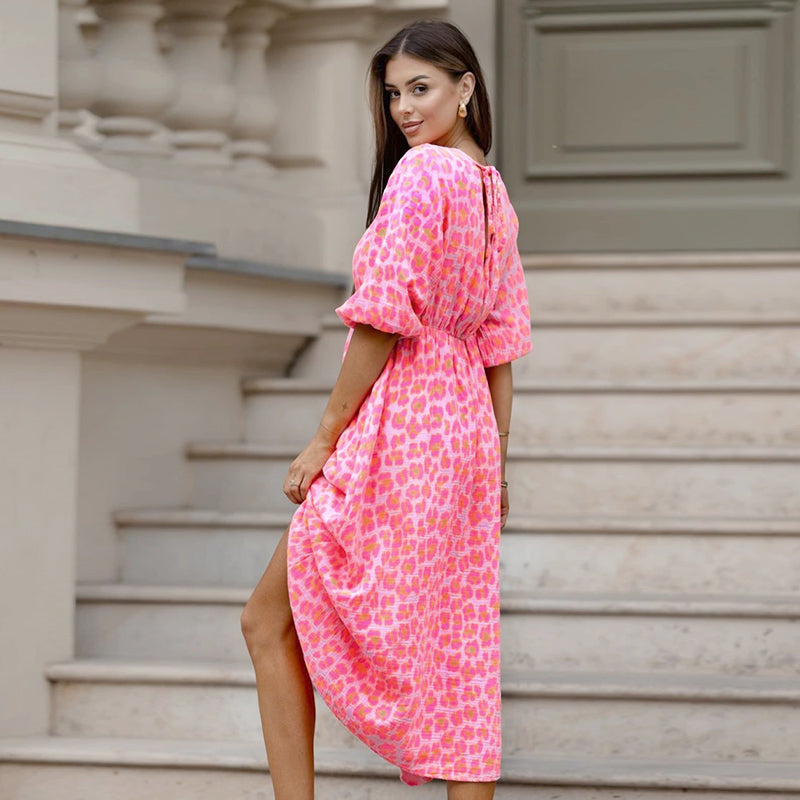 🏖️DERNIER JOUR DES SOLDES : 55 % DE RÉDUCTION !!🎀🌸Robe imprimée à col V pour femme