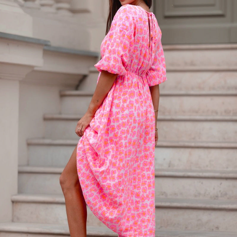 🏖️DERNIER JOUR DES SOLDES : 55 % DE RÉDUCTION !!🎀🌸Robe imprimée à col V pour femme