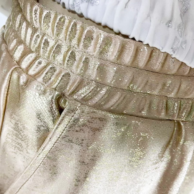 🌷DERNIER JOUR DES SOLDES -50%⏰Ensemble composé d'un haut doré « Œil du diable » et d'un pantalon à sequins