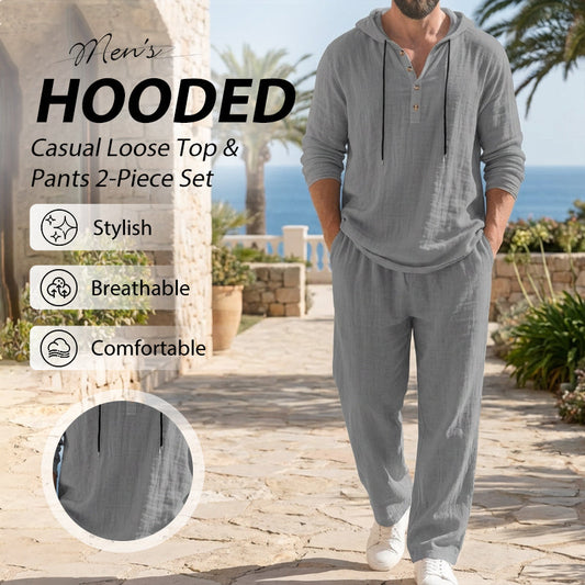 Ensemble 2 pièces pour homme : haut à capuche ample et pantalon