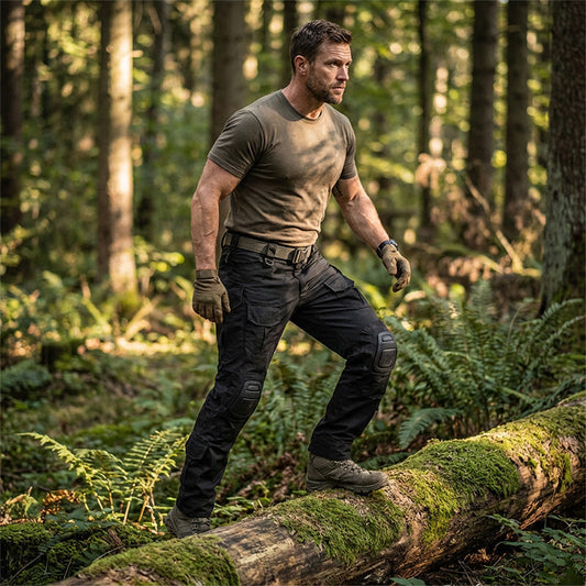Pantalon cargo tactique pour homme avec genouillères intégrées – Conçu pour la mobilité, la durabilité et un rangement prêt à l'emploi